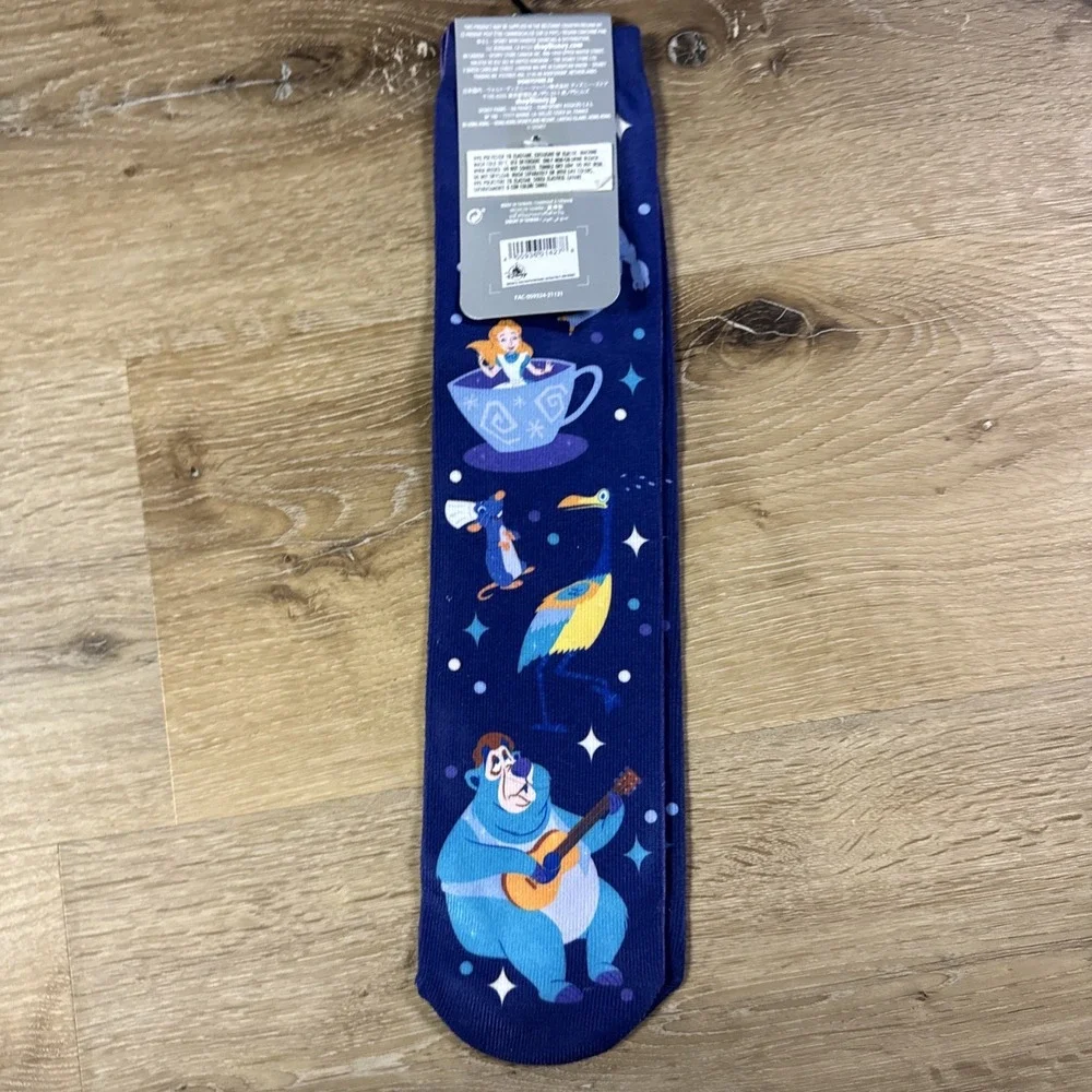 Walt Disney World Parks 50th Anniversary Pair Blue Socks Characters US 6-12 NEW